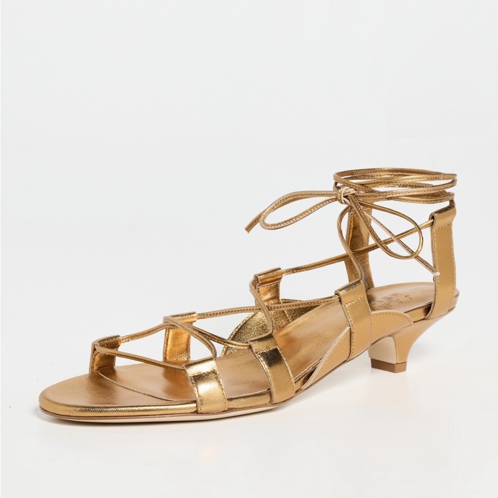 Gold Strappy Women's Sandals